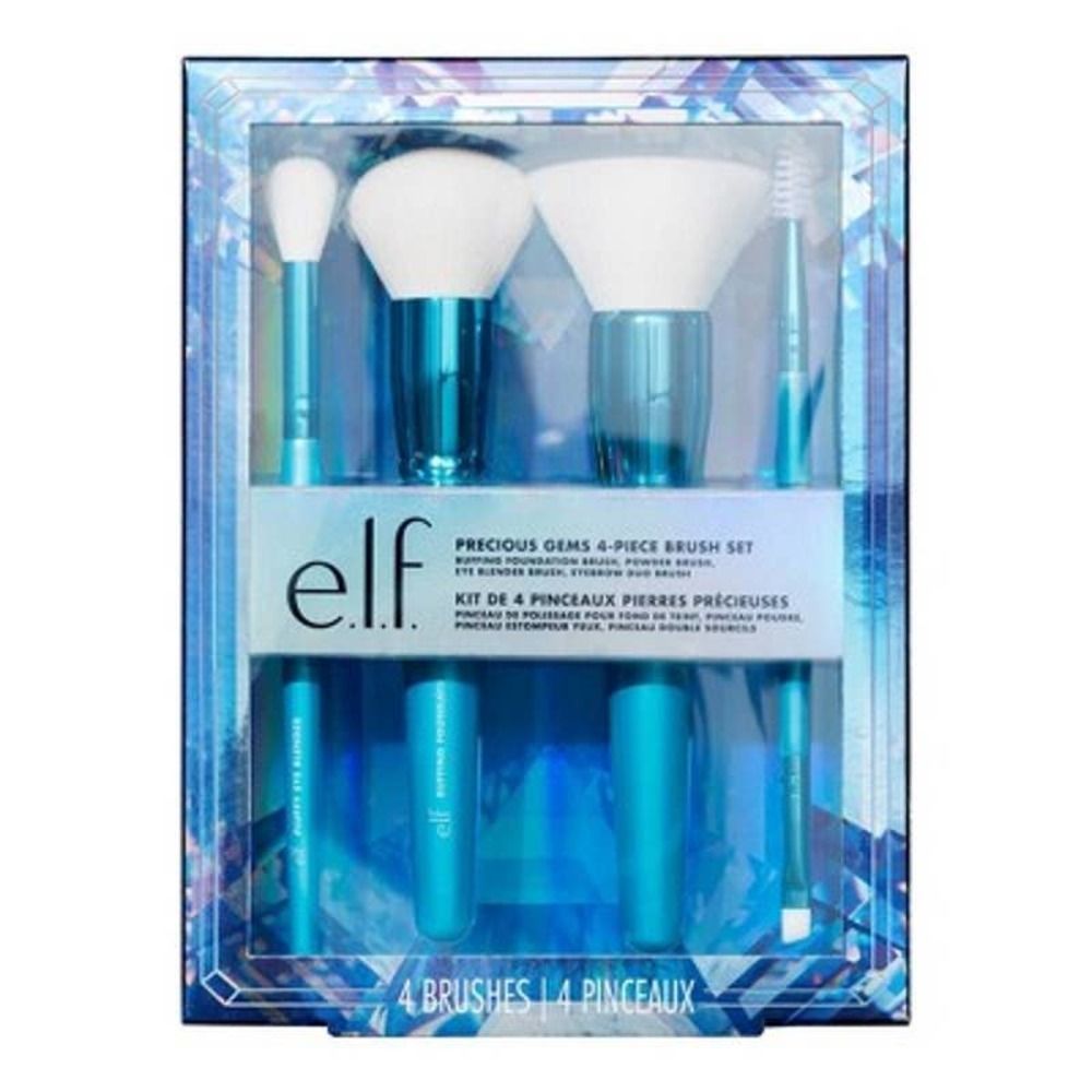 - e.l.f., Snowflake 4-Piece Eye Brush Set, Makeup Brushes women's cosmetics